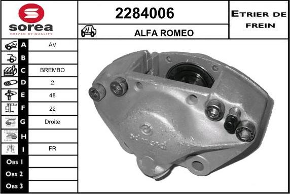 EAI 2284006 - Тормозной суппорт autospares.lv