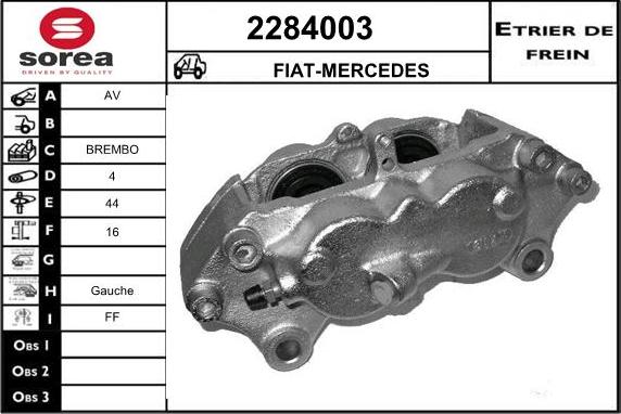 EAI 2284003 - Тормозной суппорт autospares.lv