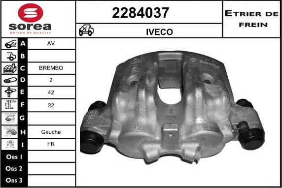 EAI 2284037 - Тормозной суппорт autospares.lv