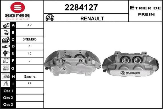 EAI 2284127 - Тормозной суппорт autospares.lv