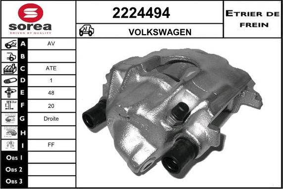 EAI 2224494 - Тормозной суппорт autospares.lv