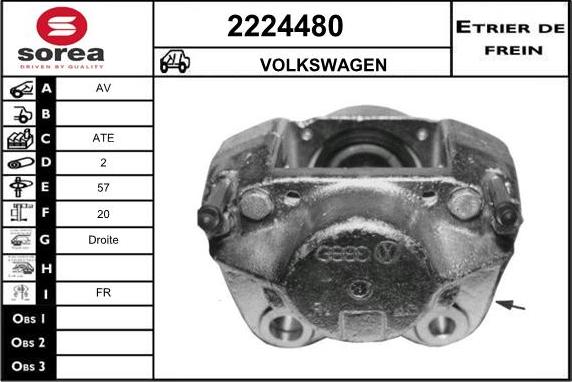 EAI 2224480 - Тормозной суппорт autospares.lv