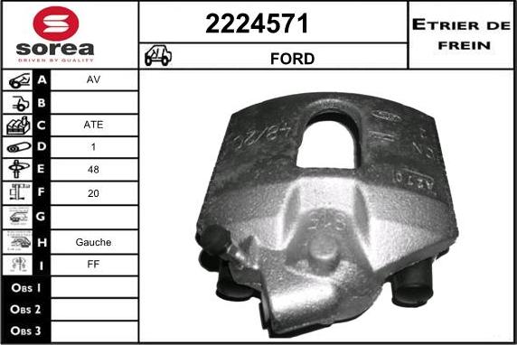 EAI 2224571 - Тормозной суппорт autospares.lv