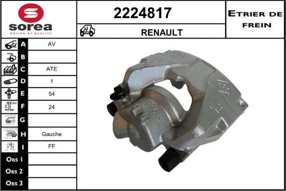 EAI 2224817 - Тормозной суппорт autospares.lv