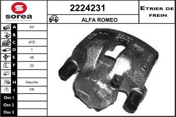 EAI 2224231 - Тормозной суппорт autospares.lv