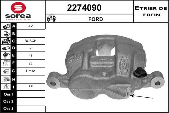 EAI 2274090 - Тормозной суппорт autospares.lv