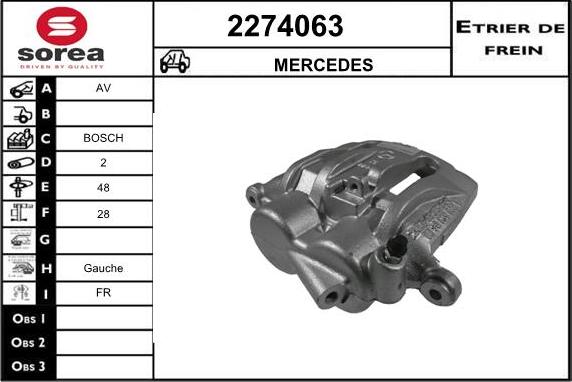 EAI 2274063 - Тормозной суппорт autospares.lv