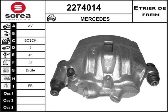 EAI 2274014 - Тормозной суппорт autospares.lv