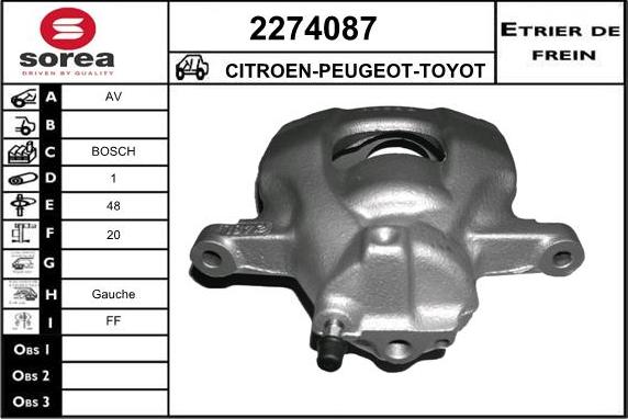 EAI 2274087 - Тормозной суппорт autospares.lv