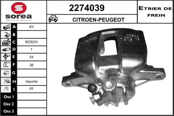 EAI 2274039 - Тормозной суппорт autospares.lv