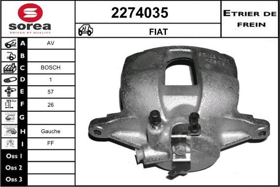 EAI 2274035 - Тормозной суппорт autospares.lv