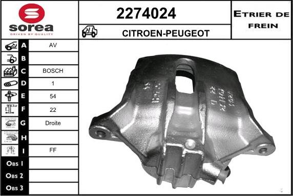 EAI 2274024 - Тормозной суппорт autospares.lv