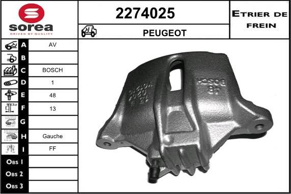 EAI 2274025 - Тормозной суппорт autospares.lv