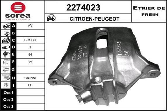 EAI 2274023 - Тормозной суппорт autospares.lv