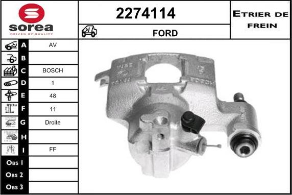 EAI 2274114 - Тормозной суппорт autospares.lv