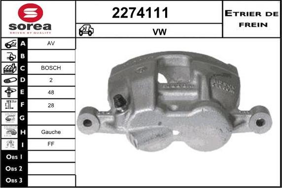 EAI 2274111 - Тормозной суппорт autospares.lv