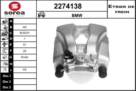 EAI 2274138 - Тормозной суппорт autospares.lv