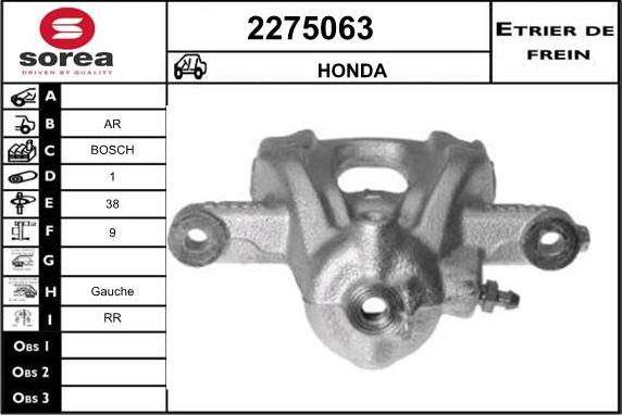 EAI 2275063 - Тормозной суппорт autospares.lv