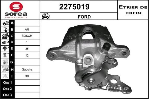 EAI 2275019 - Тормозной суппорт autospares.lv