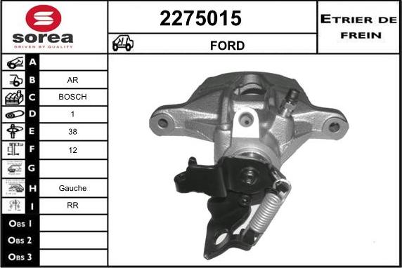 EAI 2275015 - Тормозной суппорт autospares.lv