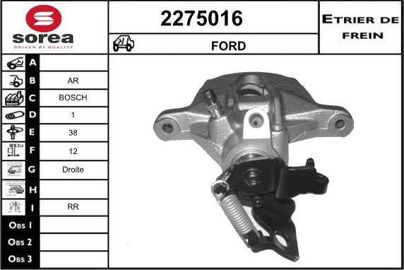 EAI 2275016 - Тормозной суппорт autospares.lv