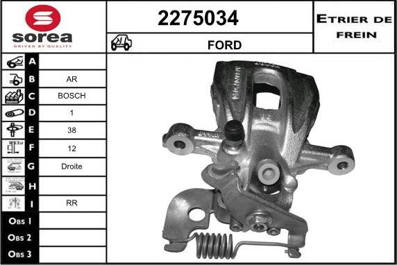 EAI 2275034 - Тормозной суппорт autospares.lv