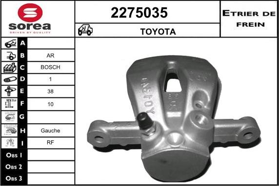 EAI 2275035 - Тормозной суппорт autospares.lv