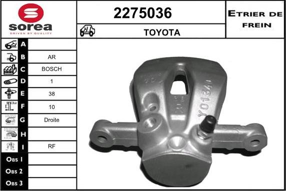 EAI 2275036 - Тормозной суппорт autospares.lv