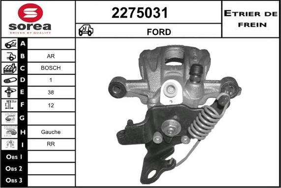 EAI 2275031 - Тормозной суппорт autospares.lv