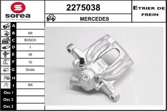 EAI 2275038 - Тормозной суппорт autospares.lv