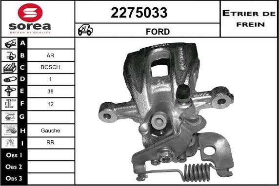 EAI 2275033 - Тормозной суппорт autospares.lv