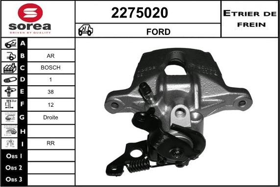 EAI 2275020 - Тормозной суппорт autospares.lv