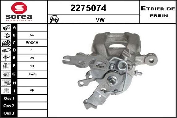 EAI 2275074 - Тормозной суппорт autospares.lv