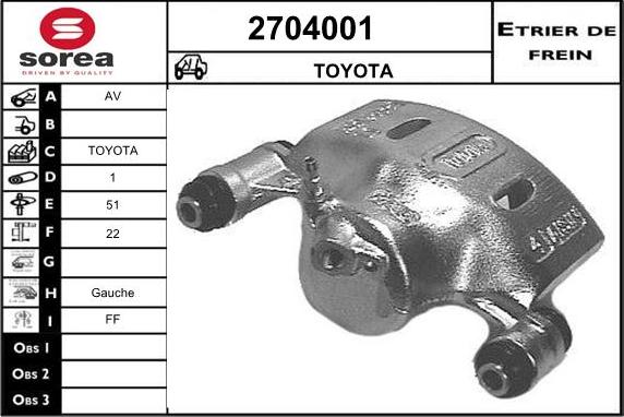 EAI 2704001 - Тормозной суппорт autospares.lv