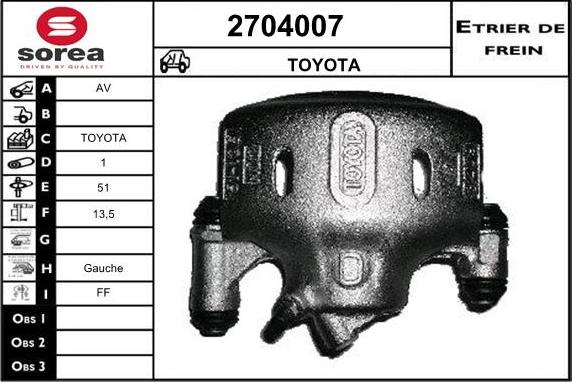 EAI 2704007 - Тормозной суппорт autospares.lv