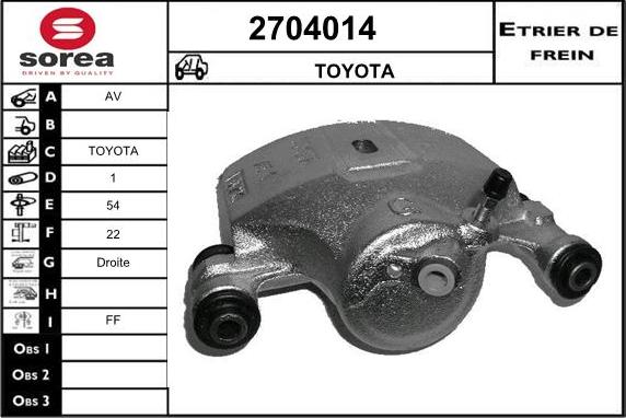 EAI 2704014 - Тормозной суппорт autospares.lv