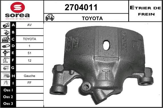 EAI 2704011 - Тормозной суппорт autospares.lv