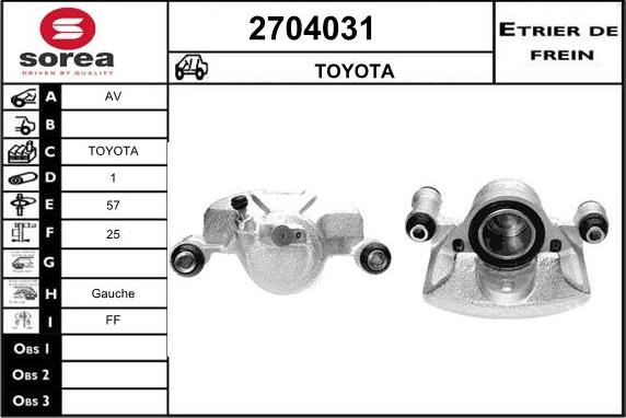 EAI 2704031 - Тормозной суппорт autospares.lv