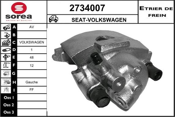 EAI 2734007 - Тормозной суппорт autospares.lv