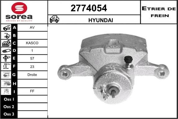 EAI 2774054 - Тормозной суппорт autospares.lv