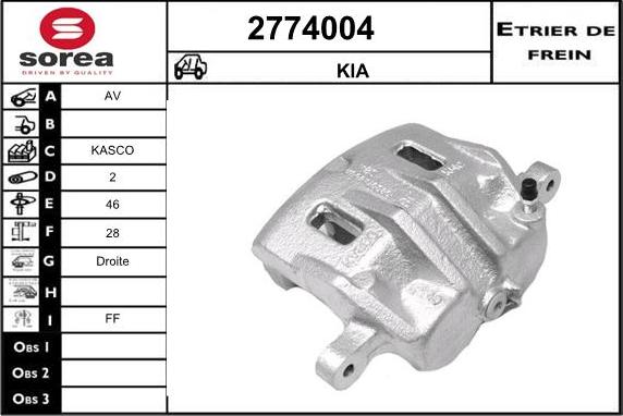 EAI 2774004 - Тормозной суппорт autospares.lv