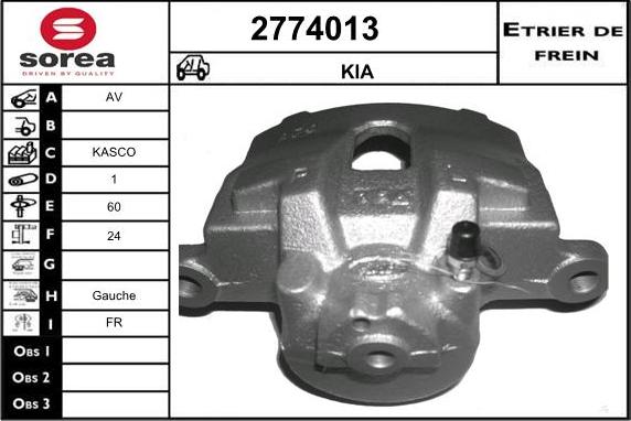 EAI 2774013 - Тормозной суппорт autospares.lv