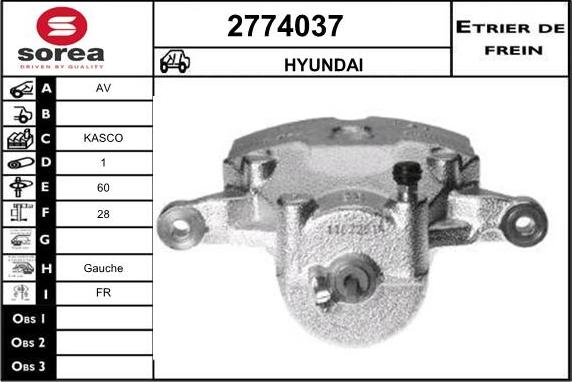 EAI 2774037 - Тормозной суппорт autospares.lv