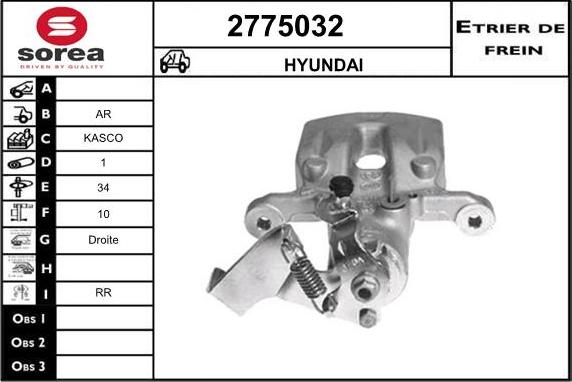 EAI 2775032 - Тормозной суппорт autospares.lv