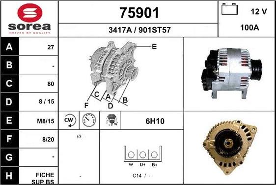 EAI 75901 - Генератор autospares.lv