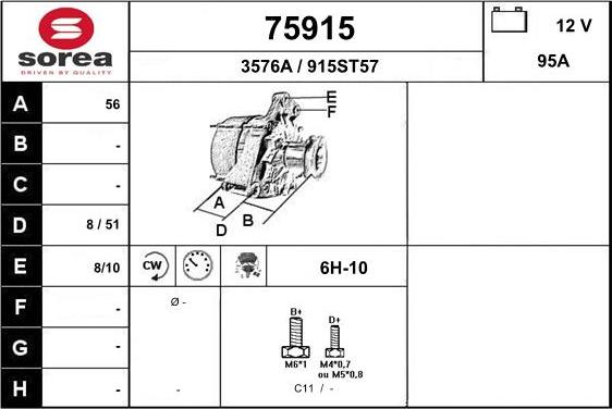 EAI 75915 - Генератор autospares.lv