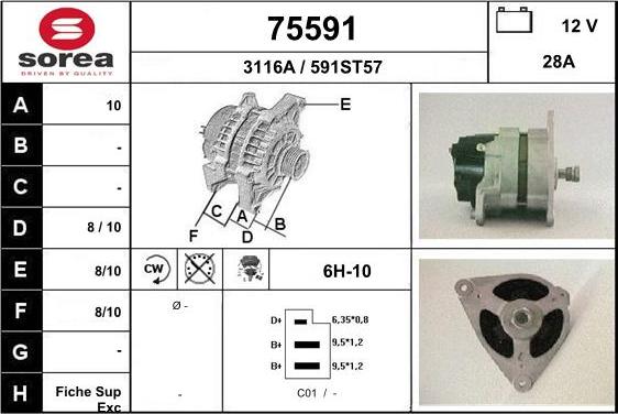 EAI 75591 - Генератор autospares.lv