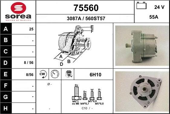 EAI 75560 - Генератор autospares.lv