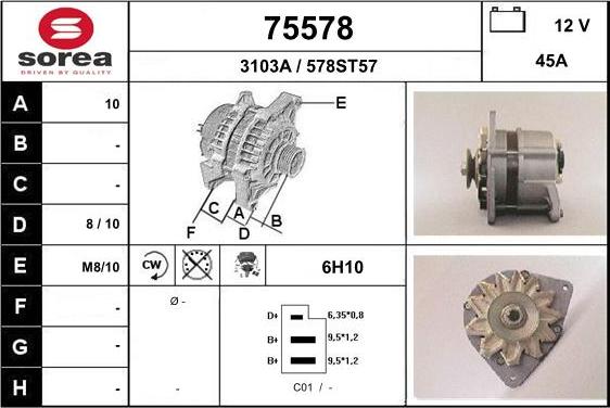 EAI 75578 - Генератор autospares.lv