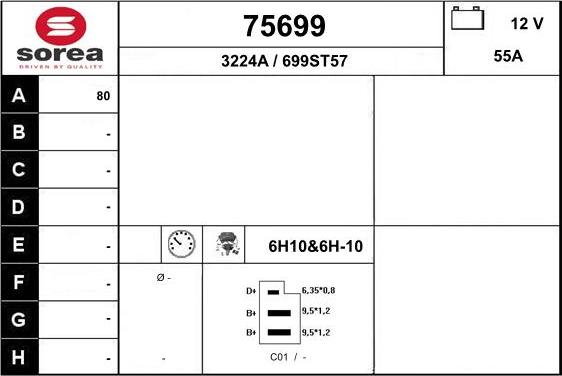 EAI 75699 - Генератор autospares.lv